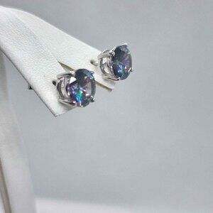 NEW Sterling Silver 925 Multi Color GemStone Studs - Earrings